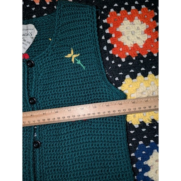 Vintage Winkelman's Knit Wool Vest Women's XS Green Made In Italy - Picture 5 of 9